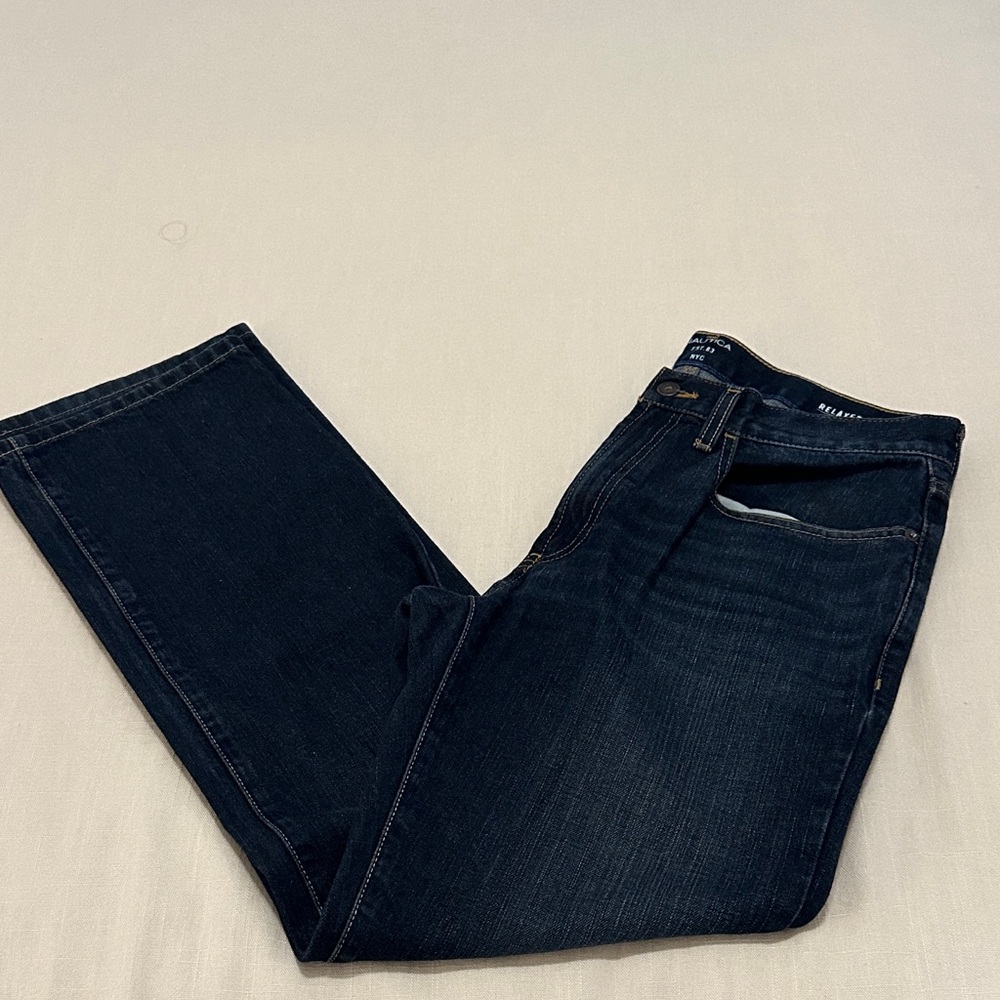 Nautica Men's Dark Blue Relaxed Jeans